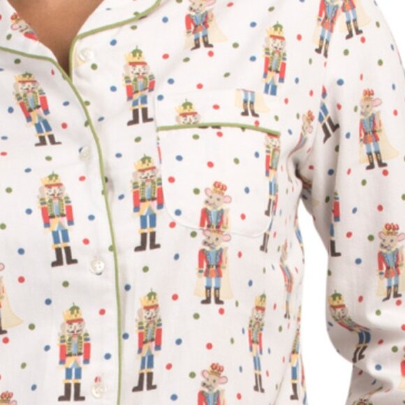 CRAFTED BY MAHOGANY Flannel Nutcracker Pajama Top And Pants Set - Picture 3 of 3